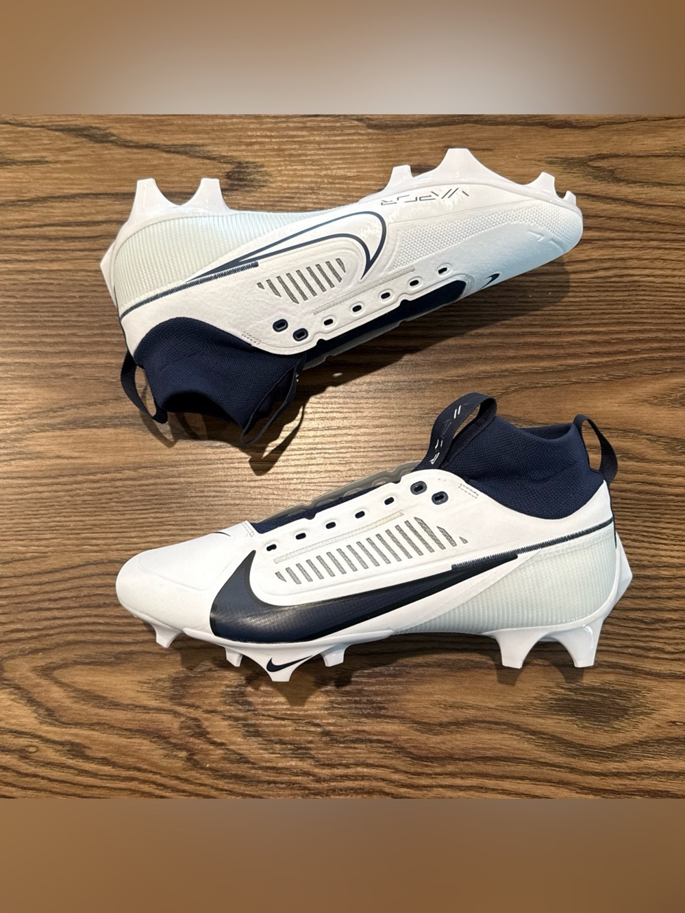Size 9 Nike Vapor Edge Pro 360 2 Football Cleats Navy/White FJ1581-140 NEW